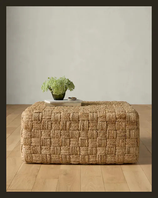 Woven Jute Cocktail Ottoman | Joon Loloi | Joon Loloi