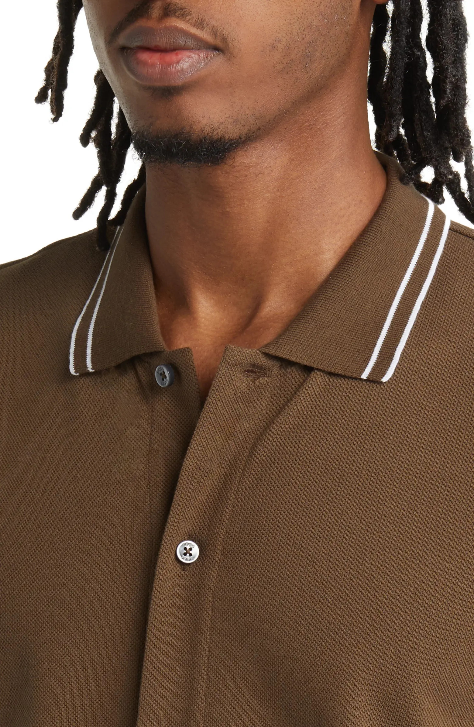 Pitton Tipped Short Sleeve Cotton Button-Up Shirt | Nordstrom