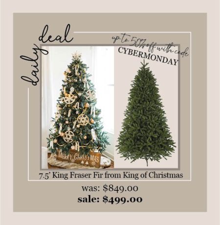 Daily deal // Cyber Monday sale // Christmas tree // Christmas decor // Up to 50% off King of Christmas with code CYBERMONDAY // Must haves

#LTKCyberweek #LTKHoliday #LTKsalealert