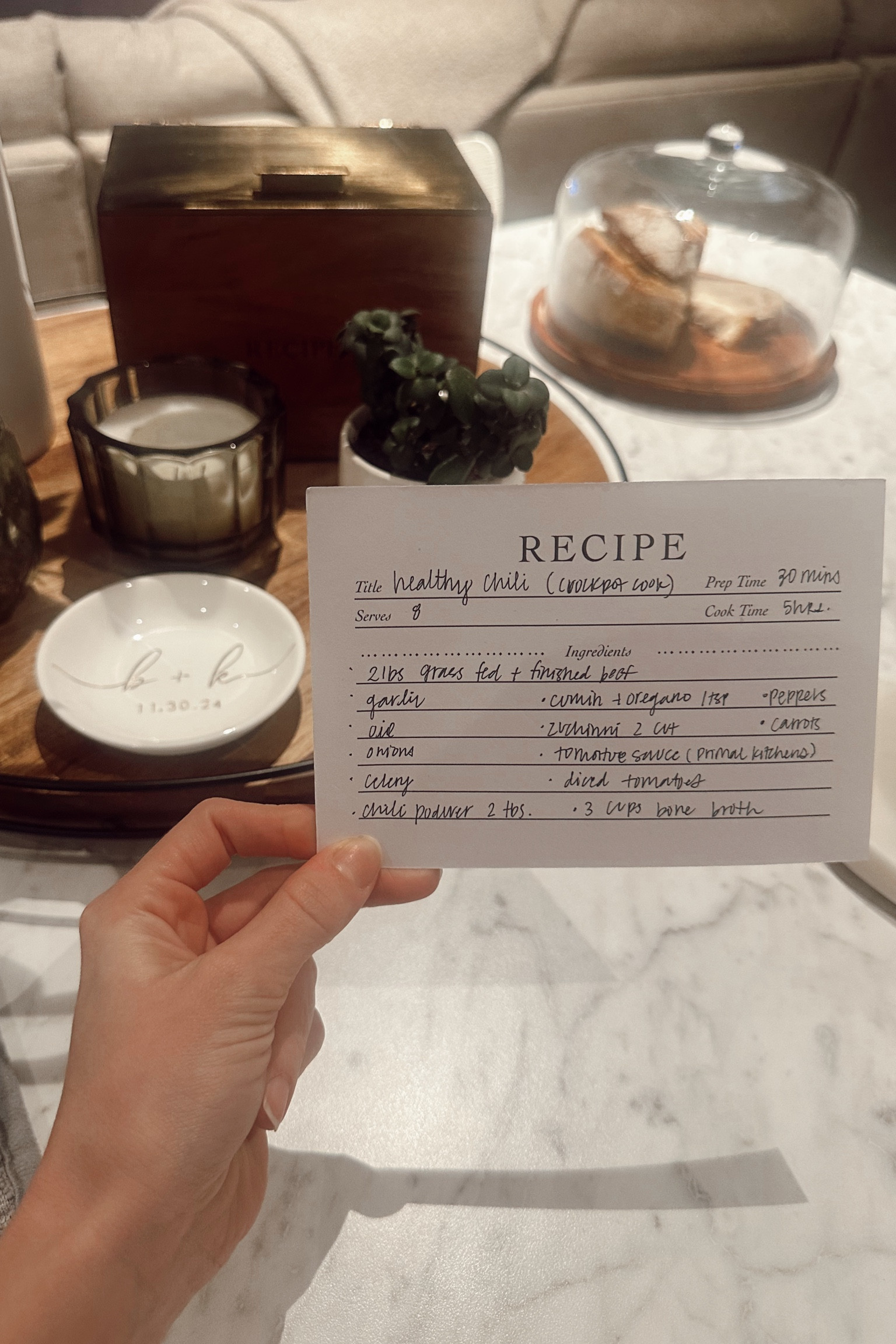 healthy chili | brad just had sugery so we made this AGAIN! 

So super good for someone after a sugery or being sick! Such a healthy superfood of all the good stuff! 

*grass fed and finished ground beef with kidneys, liver + heart from a local farm 
*pasture bone broth from the farm 
*organic carrots, zucchini, celery, peppers, onions 
*garlic 
*organic black beans and pinto 
*organic parsley 
*tomatoes juice + tomatoes paste organic *salt pepper + chili seasoning!

Slow cooked for 5 hours!:) 

#LTKU #LTKFindsUnder100 #LTKHome