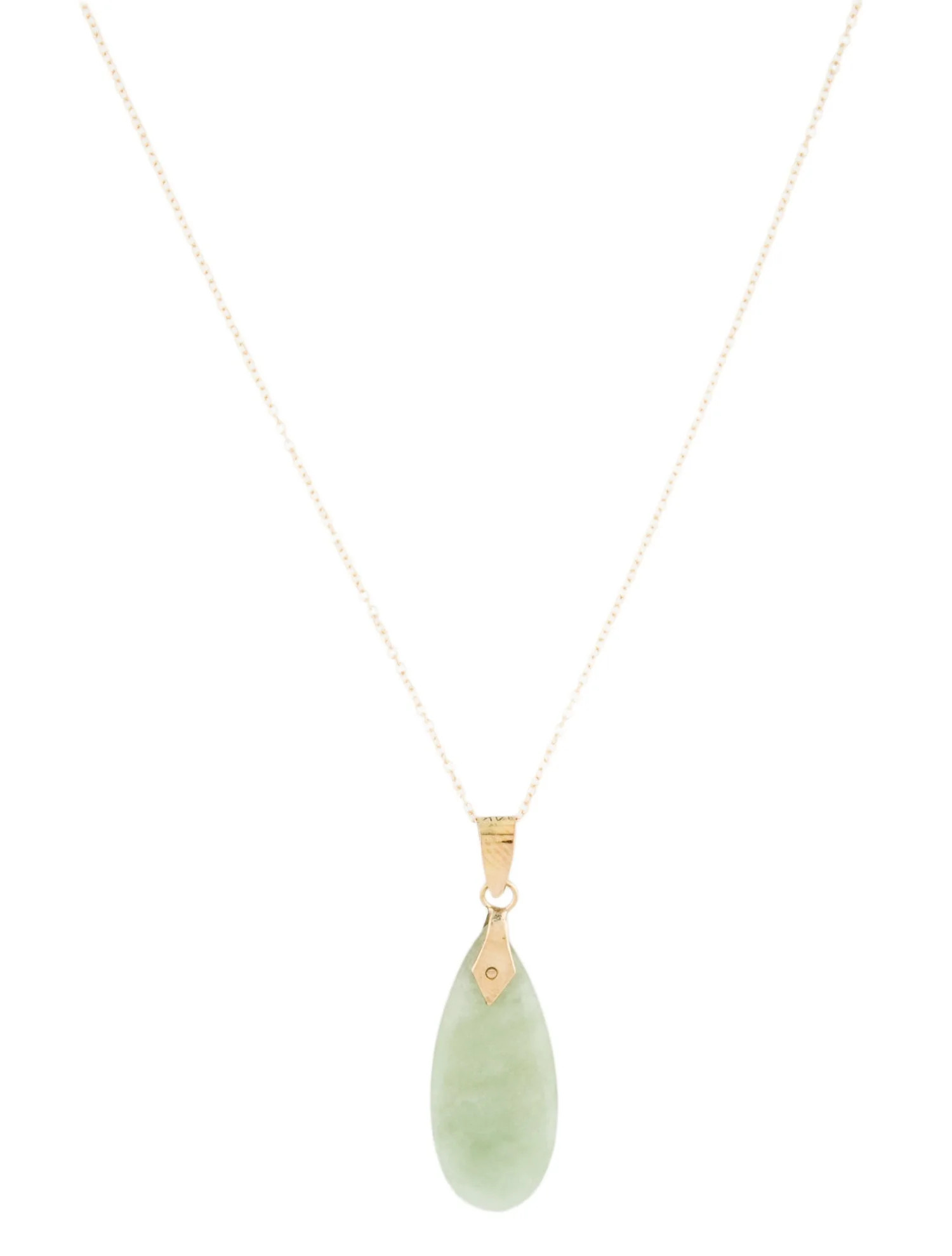14K Jadeite Drop Pendant Necklace | The RealReal