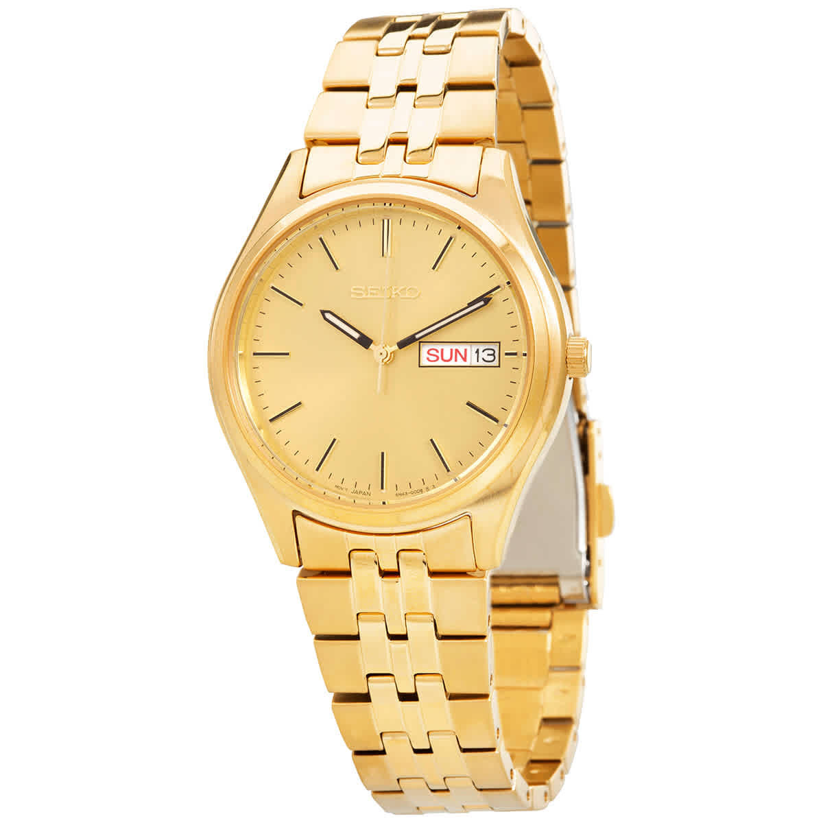 Seiko Essentials Quartz Gold Dial Mens Watch SUR434 | Jomashop.com & JomaDeals.com