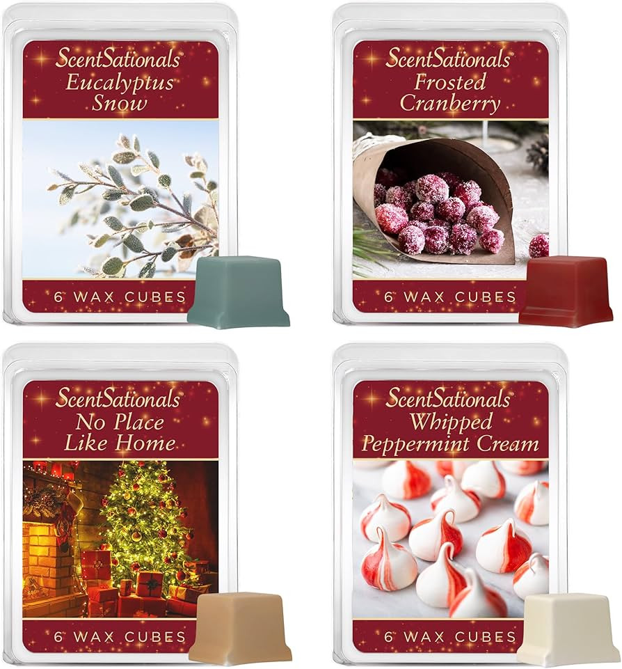 Scentsationals Christmas Wax Melts Happy Holidays 4pk – Long Lasting, Strong Scent, Includes Eu... | Amazon (US)