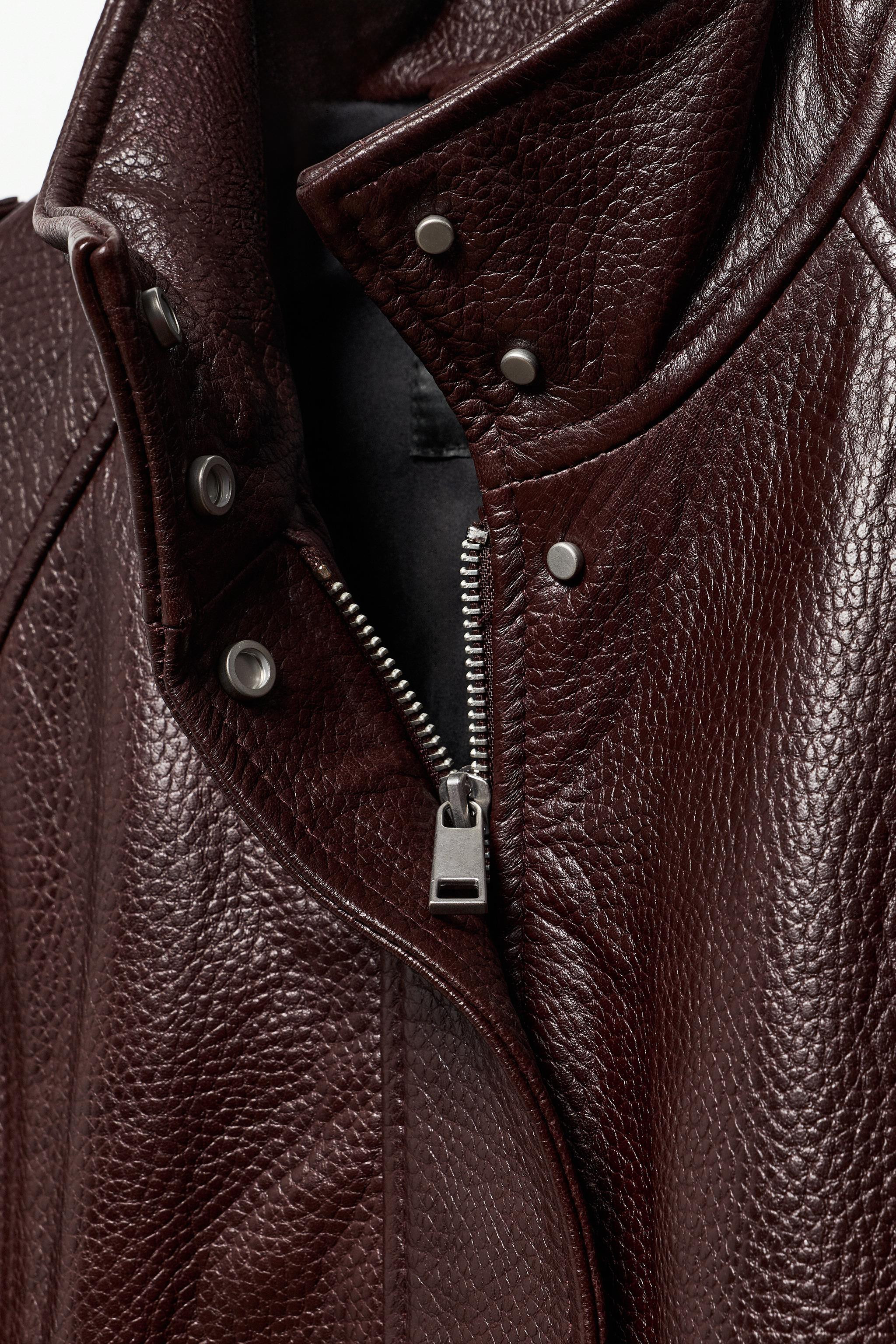 100% LEATHER BOMBER JACKET ZW COLLECTION LIMITED EDITION | Zara US