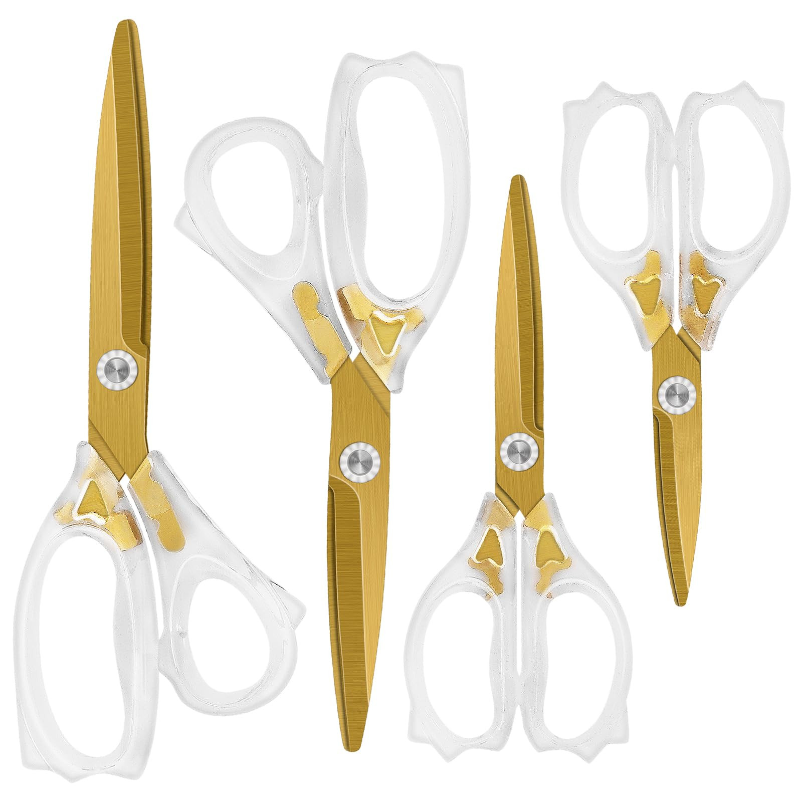 Acrylic Scissors, Ultra-Sharp Titanium Coated Blades and Ergonomic Clear Handle, Clear Gold Sscis... | Amazon (US)