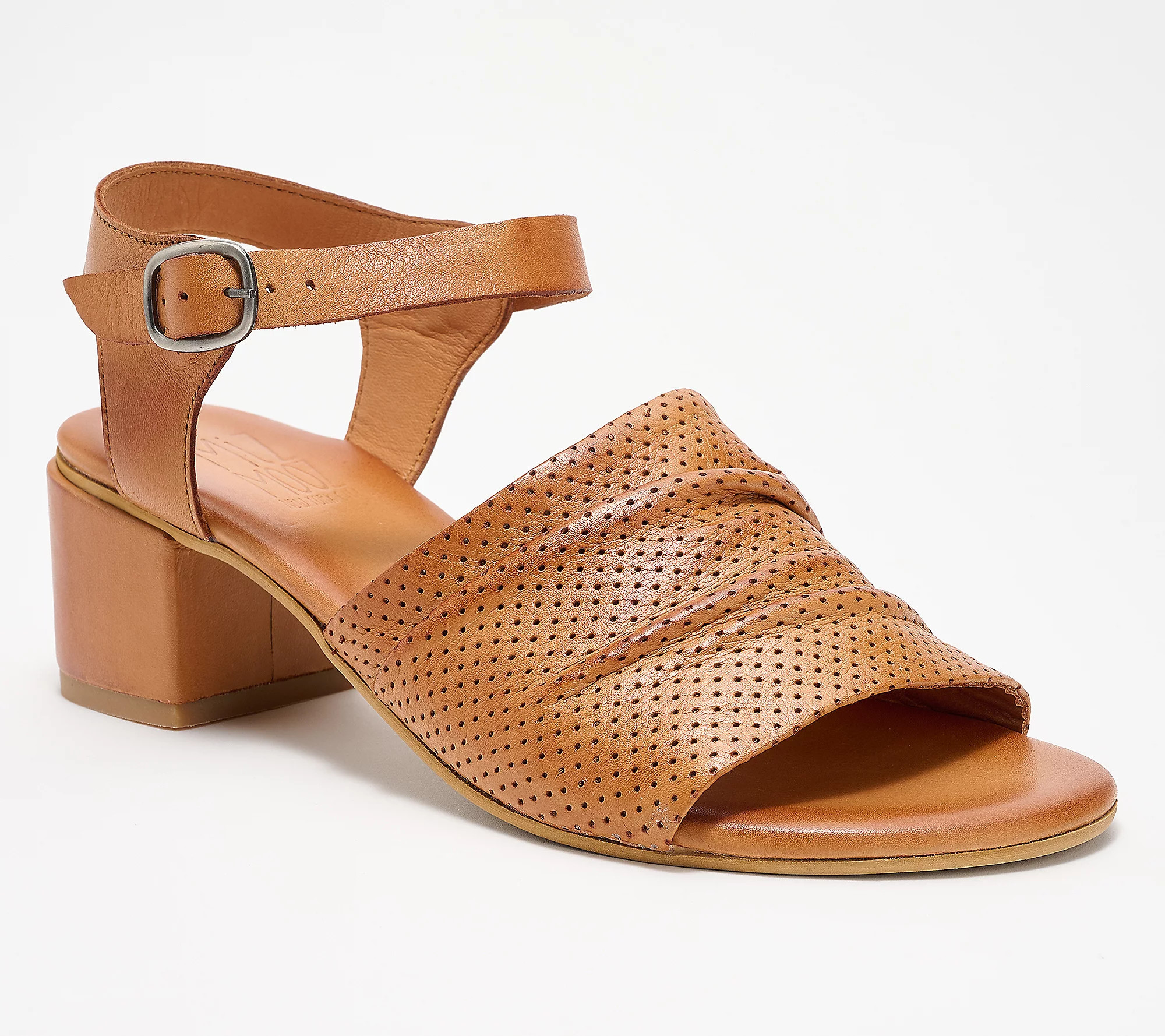 As Is Miz Mooz Leather Ankle Strap Heeled Sandals- Rainie | QVC
