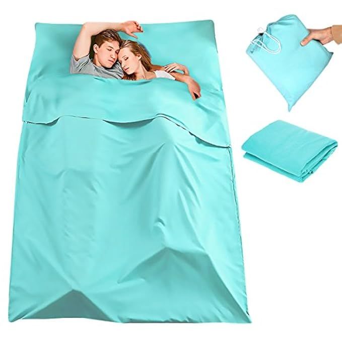 CAMTOA Sleeping Bag Liner, 2 Persons Travel Camping Sheet, Antimicrobial Soft Cotton Compact Sleep S | Amazon (US)