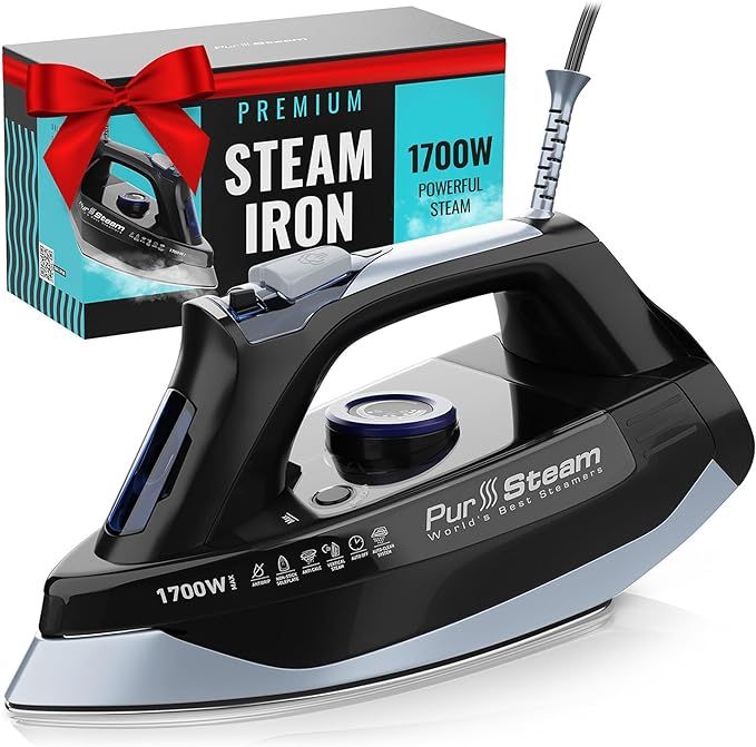 Professional Grade 1700W Steam Iron for Clothes with Rapid Even Heat Scratch Resistant Stainless ... | Amazon (US)
