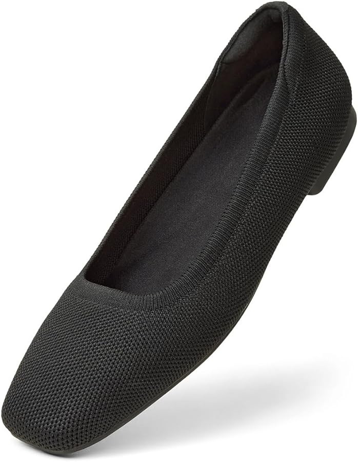 Arromic Flats for Women Square Toe Knit Ballet Flats Comfortable Dressy Slip On Washable Walking ... | Amazon (US)