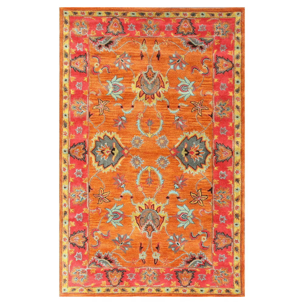 4'X6' Jacquard Area Rug Orange - nuLOOM | Target