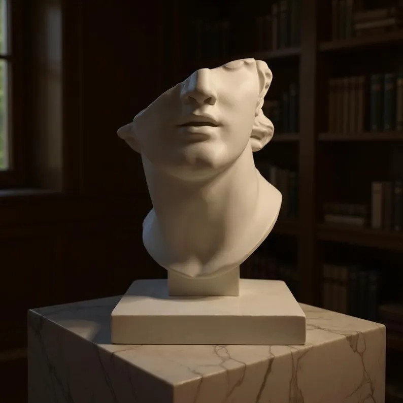 Roman Male Bust Sculpture | Greek Mythology Statue | Plaster Head Decor | Aesthetic Academic Art ... | Etsy (US)