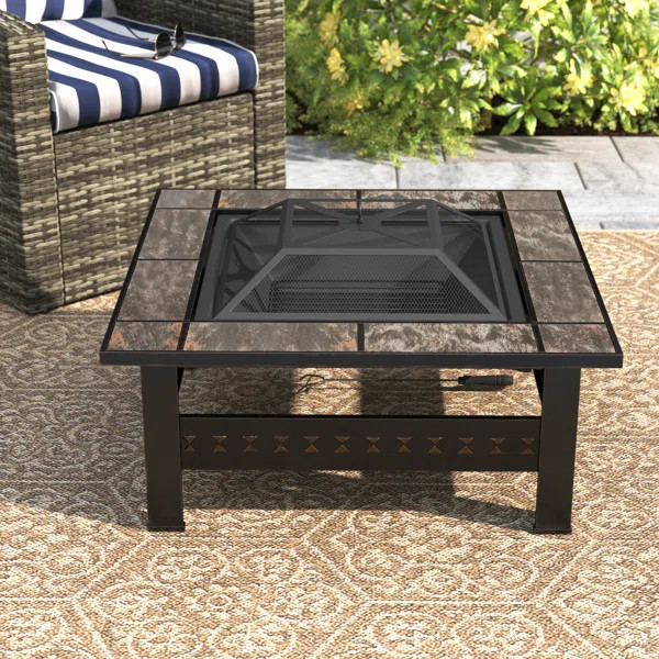 Adonis 18'' H x 32'' W Steel Wood Burning Outdoor Fire Pit Table | Wayfair North America