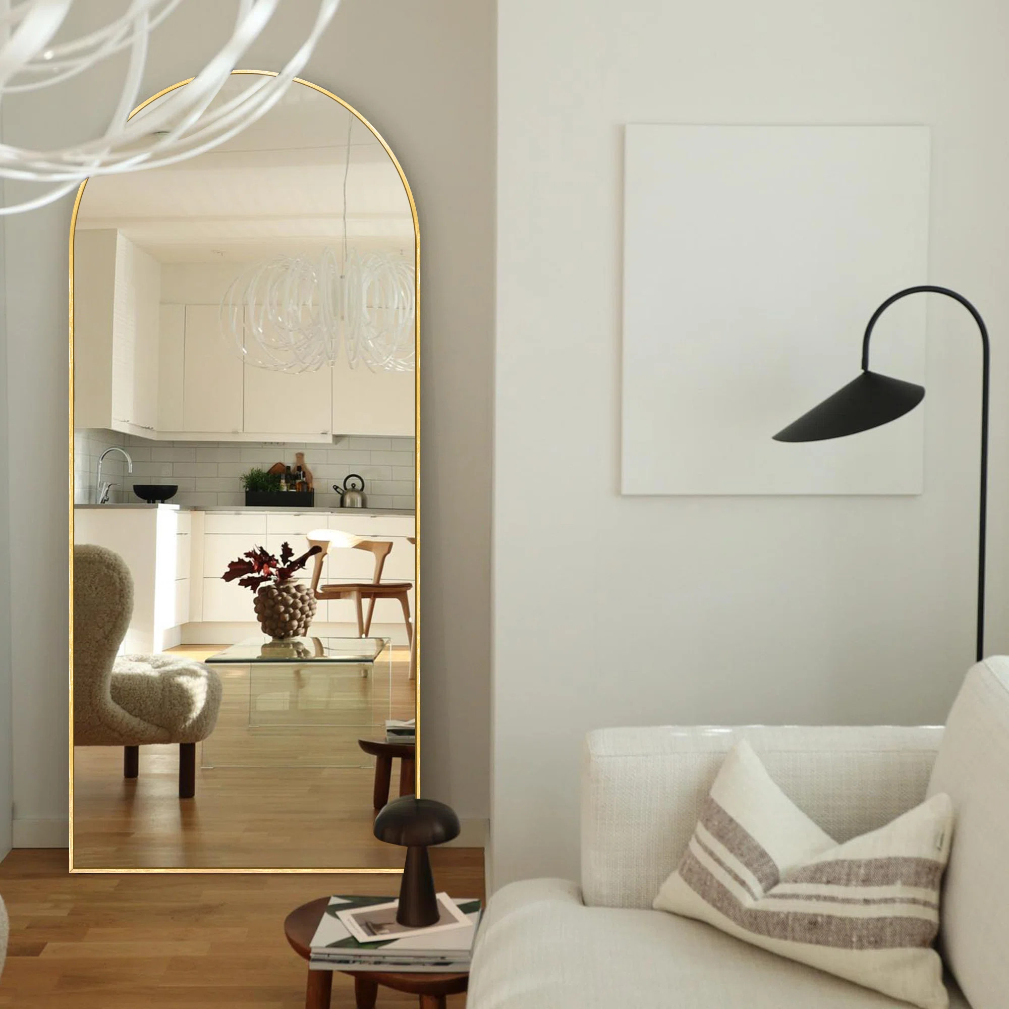 Large Arch Full Length Mirror with 3 Mounting Method | Wayfair North America