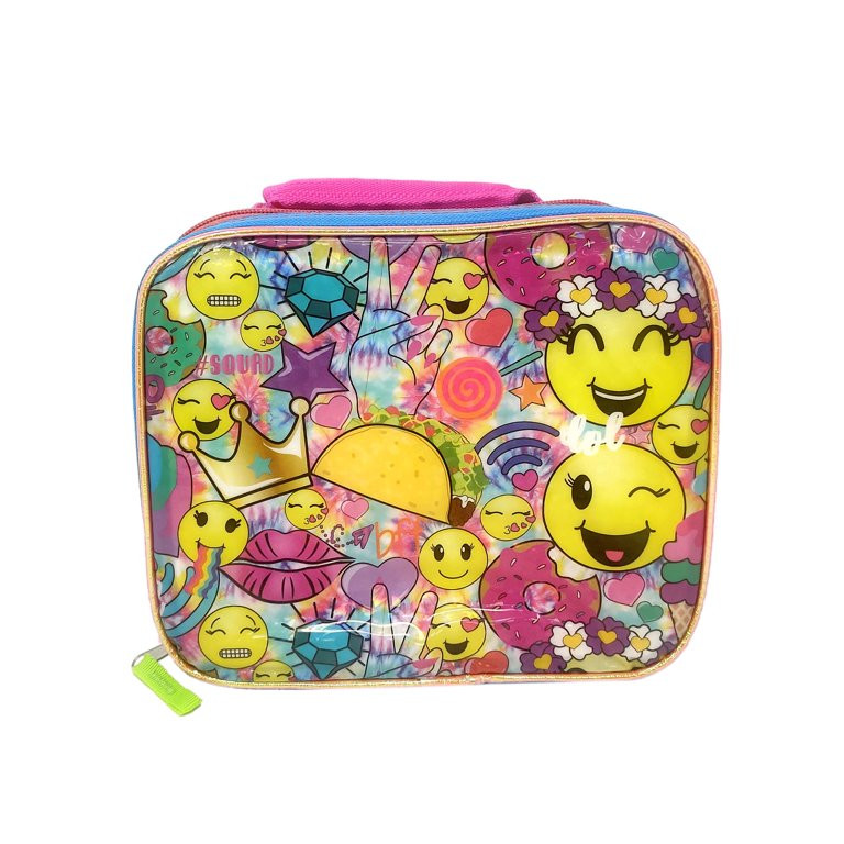 Emoji Faces Insulated Lunch Bag Rainbows Squad Tacos Girls Pink Yellow | Walmart (US)