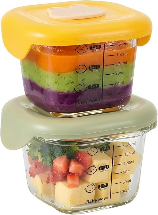 2026 New Reusable 8oz Glass Jars with Lids - Leakproof Food Storage Containers for Puree, Salad D... | Amazon (US)