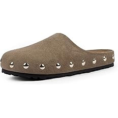 Clogs for Women Slip on Faux Suede Studded Mules Comfortable Footbed Mule Potato Shoes for Women | Amazon (US)