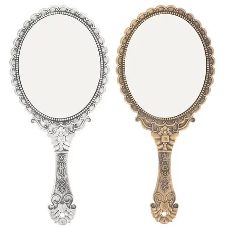 Koolleo 2pcs Hand Mirrors Women Makeup Mirror Vanity Hand Mirror Vintage Mirrors for Girls | Walmart (US)