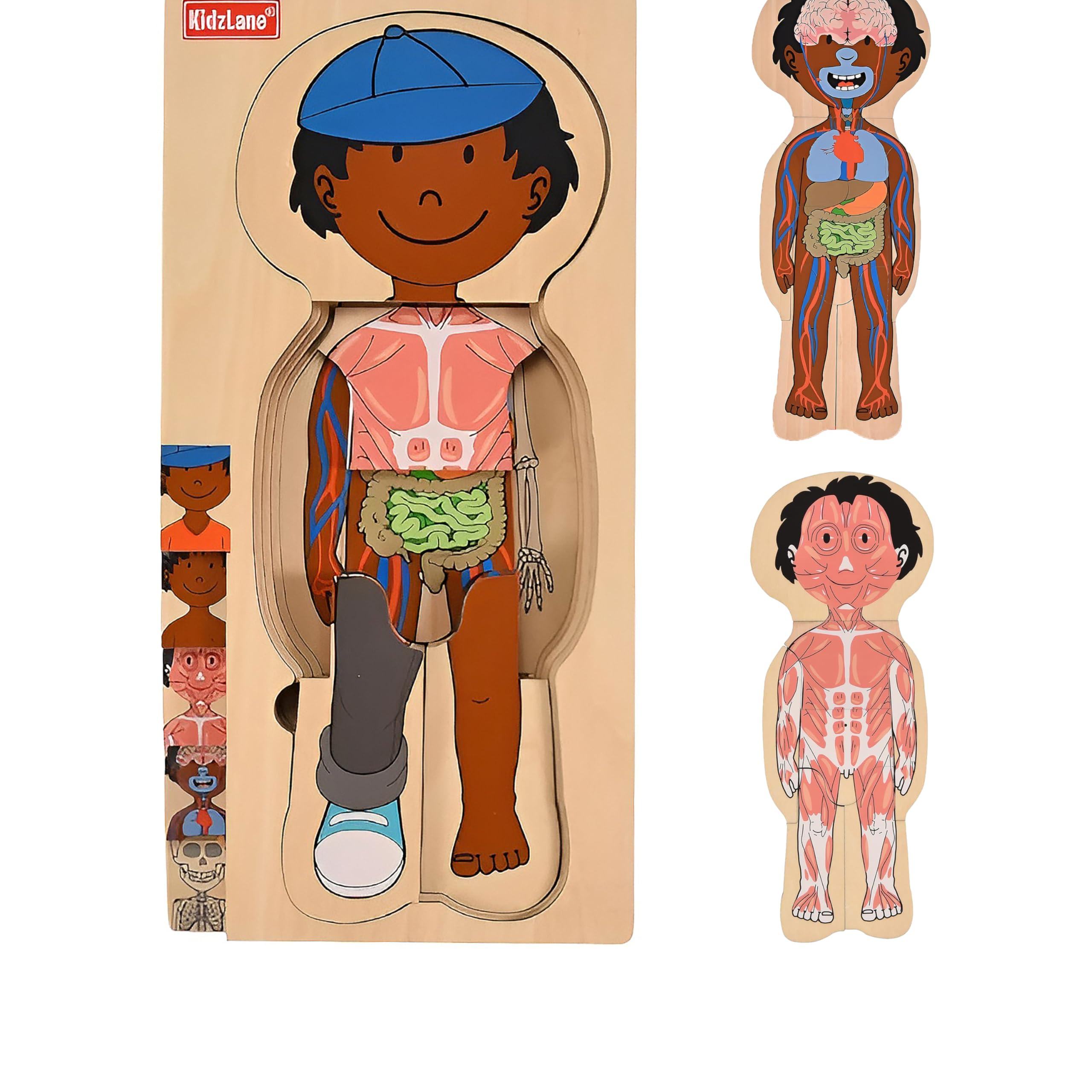 Kidzlane African American Boy Wooden My Body Puzzle for Toddlers and Kids - 29 Piece Girls Anatom... | Amazon (US)