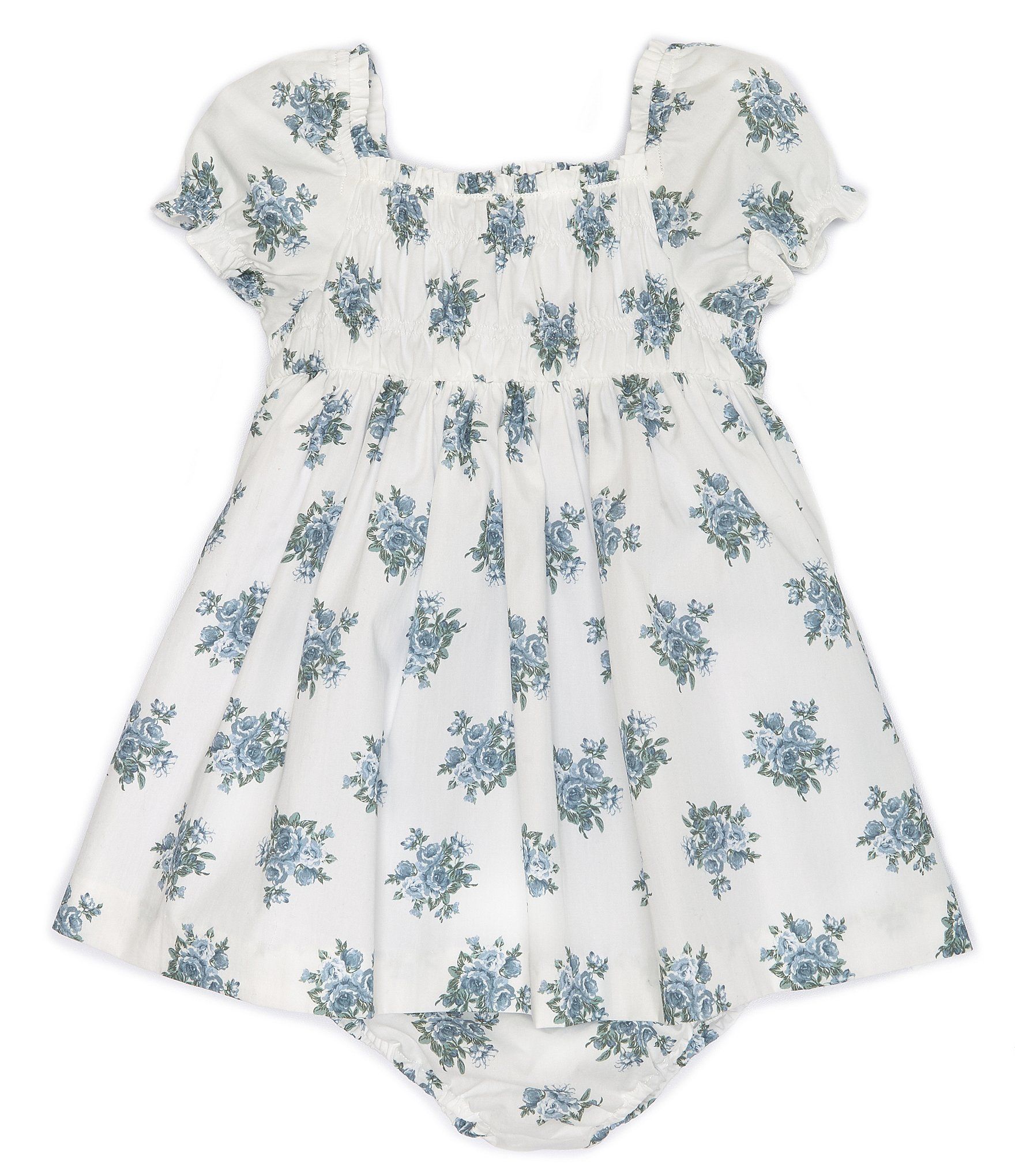 Edgehill Collection x Born on Fifth Baby Girl's 12 - 24 Months Square Neck Blue Floral Dress & Ma... | Dillards