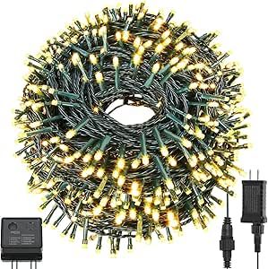 QUWIN Led Outdoor Christmas String Lights, 215Ft 600 LED UL Certified 8 Lighting Modes, Indoor & ... | Amazon (US)