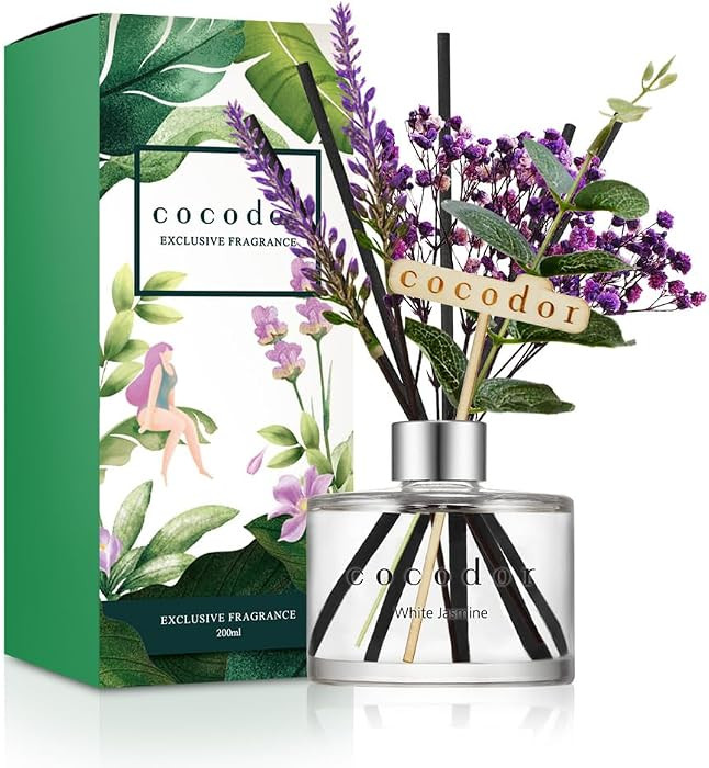 COCODOR Lavender Reed Diffuser/White Jasmine/6.7oz/1Pack / Home Fragrance Scent Essential Oil Sti... | Amazon (US)