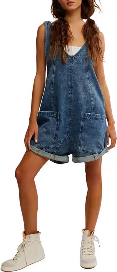 Free People High Roller Denim Short Overalls | Nordstrom | Nordstrom