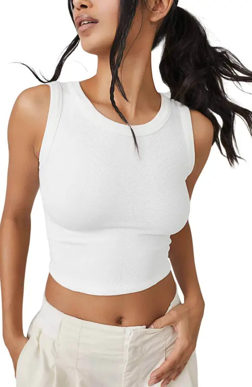 Free People FP Movement Free Throw Crop Muscle Tank Top in White at Nordstrom, Size X-Small | Nordstrom