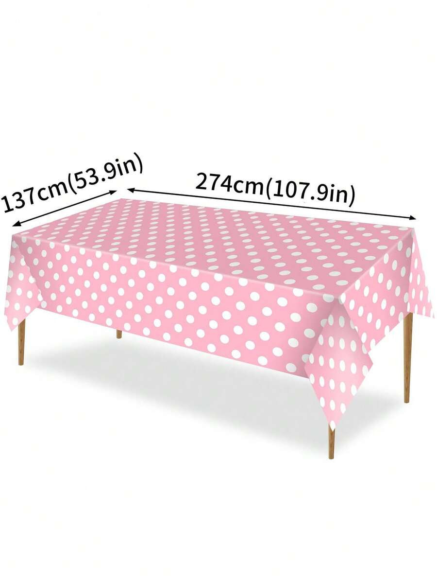 1pc, Disposable Tablecloth, Living Room Red Polka Dot Table Cloth, Outdoor Picnic BBQ Decor, Desk... | SHEIN