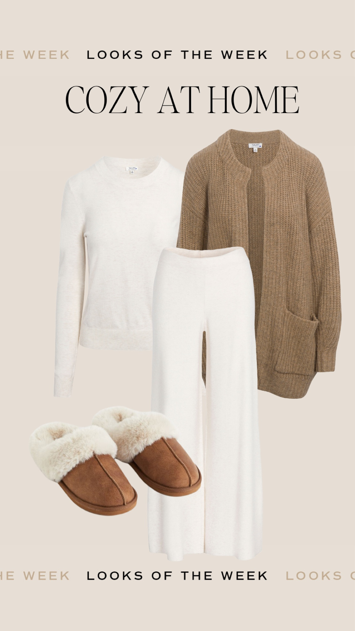 Casual cozy outfit for lounging at home styled by Becky 