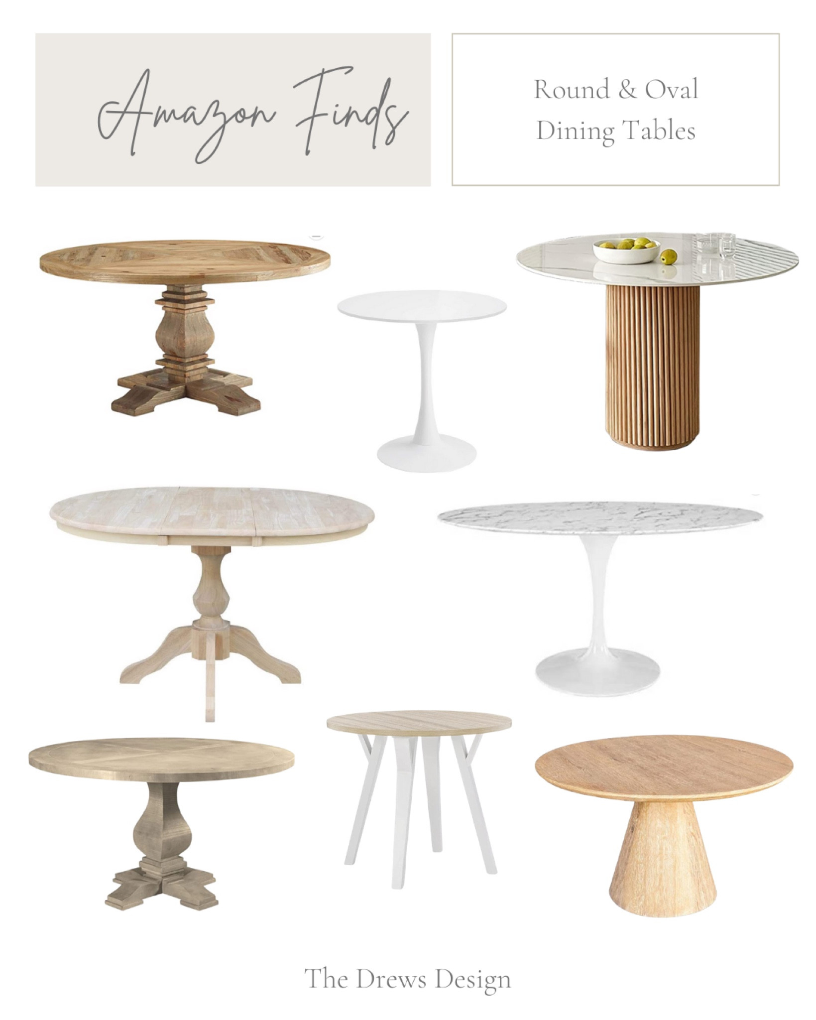 Round and oval dining tables from Amazon, tulip table, farmhouse, coastal, dining furniture 

#LTKstyletip #LTKsalealert #LTKhome