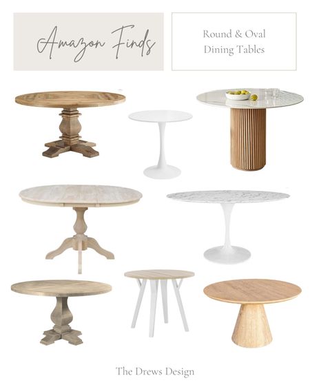 Round and oval dining tables from Amazon, tulip table, farmhouse, coastal, dining furniture 

#LTKstyletip #LTKsalealert #LTKhome