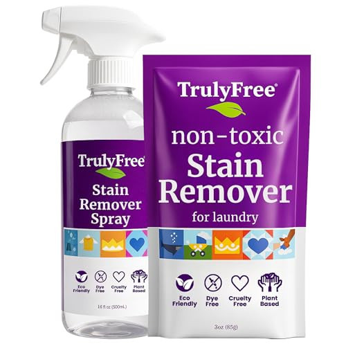 Truly Free Laundry Stain Remover Spray for Clothes - Removes Tough, Dried-In Stains on Whites & Colors -Natural Ingredients - Gentle Yet Powerful - Includes 3 oz Refill & Empty Refillable Bottle | Amazon (US)