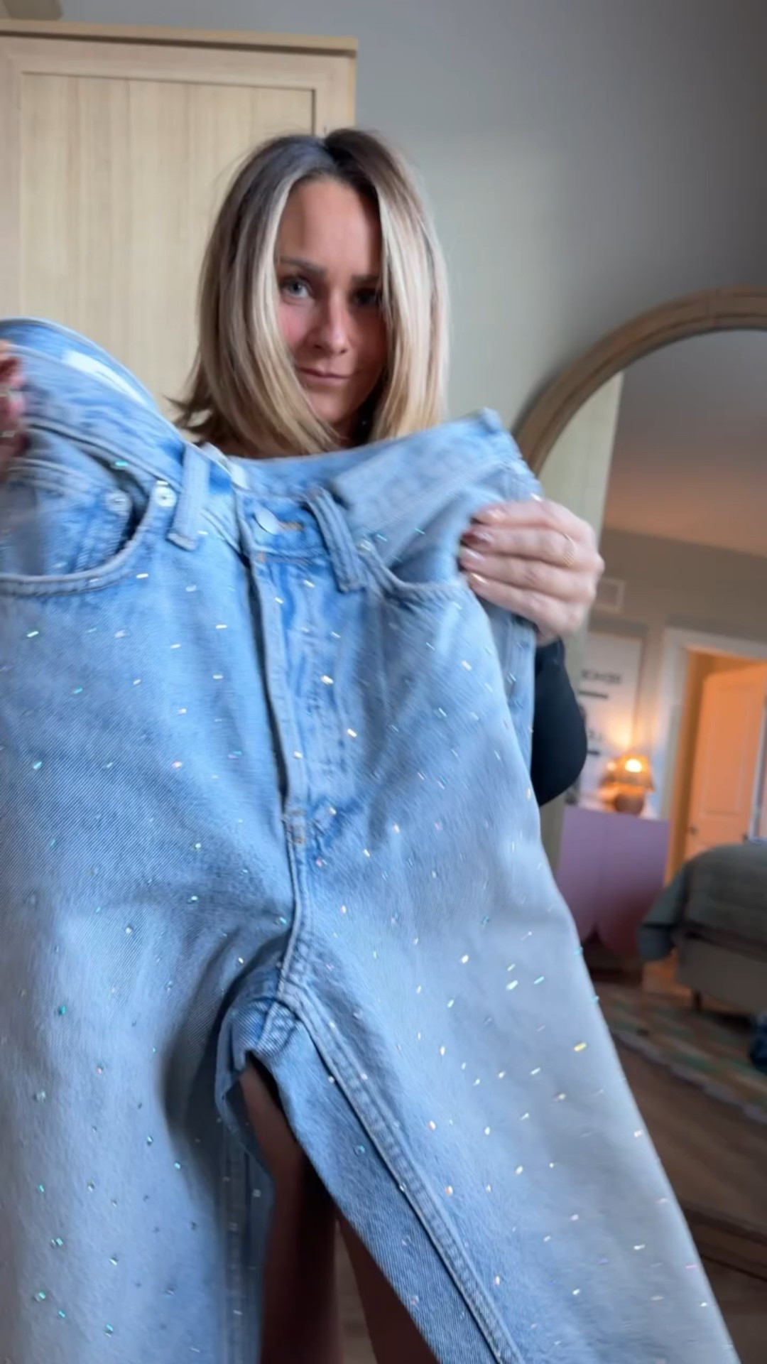 Rhinestone jeans for the grocery run? Heck yes. These target ones are sold out but linked super similar ones!!! ✨✨🪩💎

#LTKHoliday #LTKSeasonal