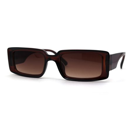 SA106 Womens Classy 90s Fashion Sassy Rectangle Plastic Sunglasses All Brown | Walmart (US)