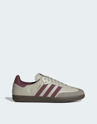 adidas Samba OG trainers in beige and burgundy | ASOS (Global)