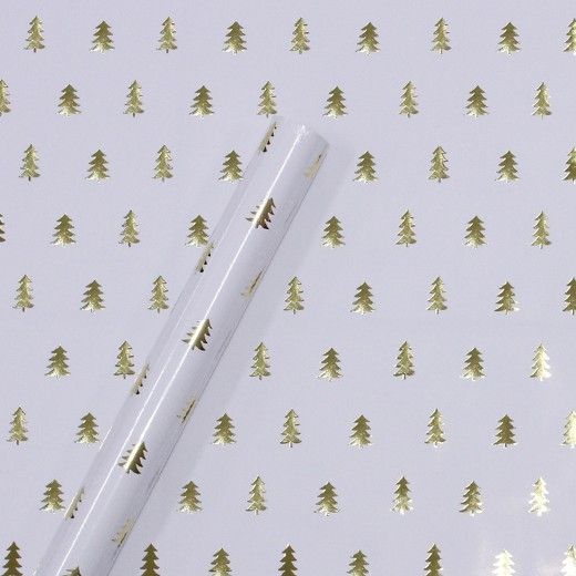 Gold Foil Trees on White Wrapping Paper - sugar·paper™ | Target