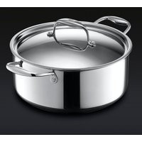 HexClad 5 QT Dutch Oven | Hybrid Stainless Steel Pot with Glass Lid, Stay Cool Handles, Non-Toxic, Non-Stick, Dishwasher & Oven Safe | HexClad Cookware (US)
