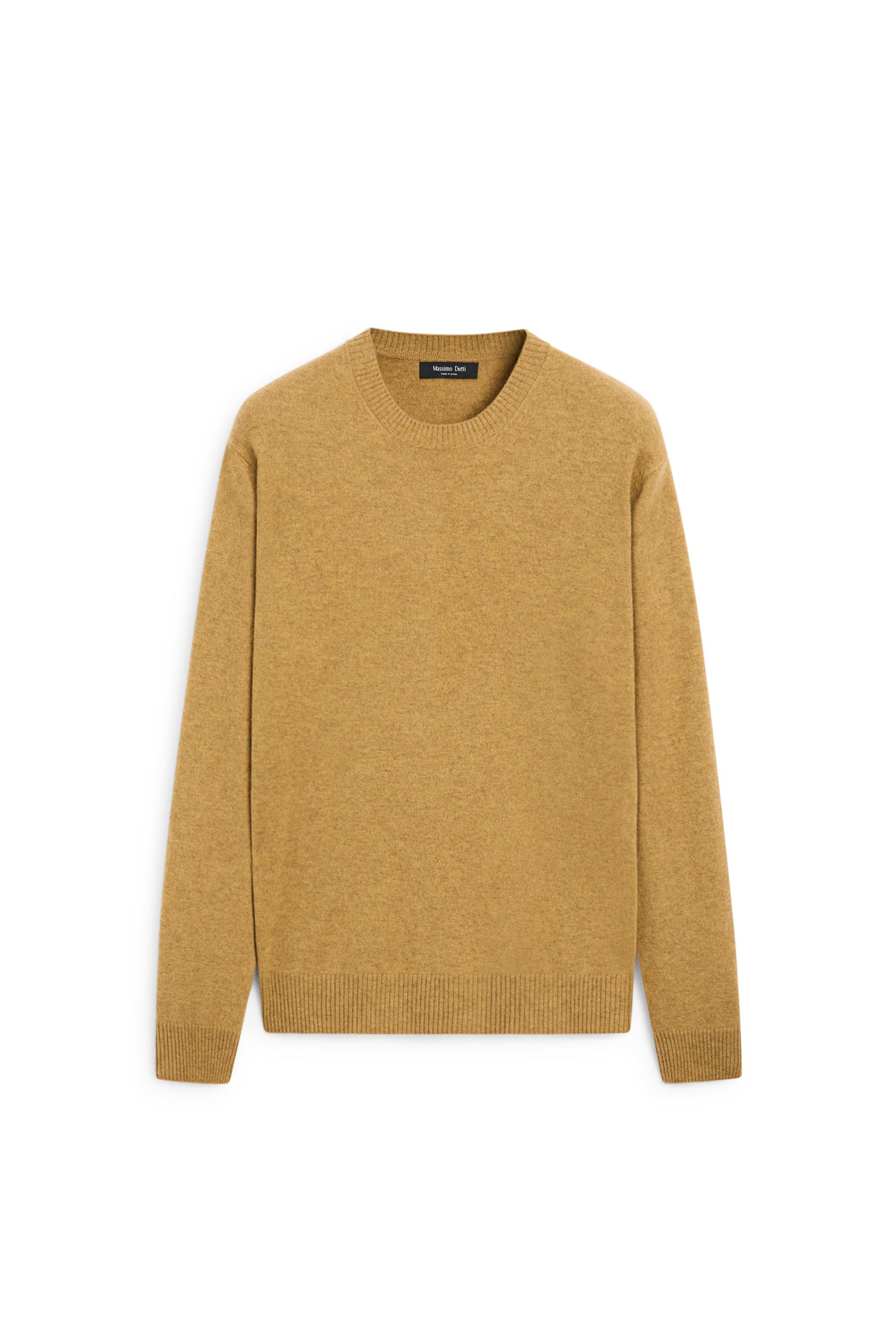 Wool blend round neck knit sweater | Massimo Dutti US