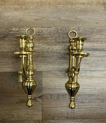 Vintage Solid Brass Candle Holder Wall Sconces  | eBay | eBay US
