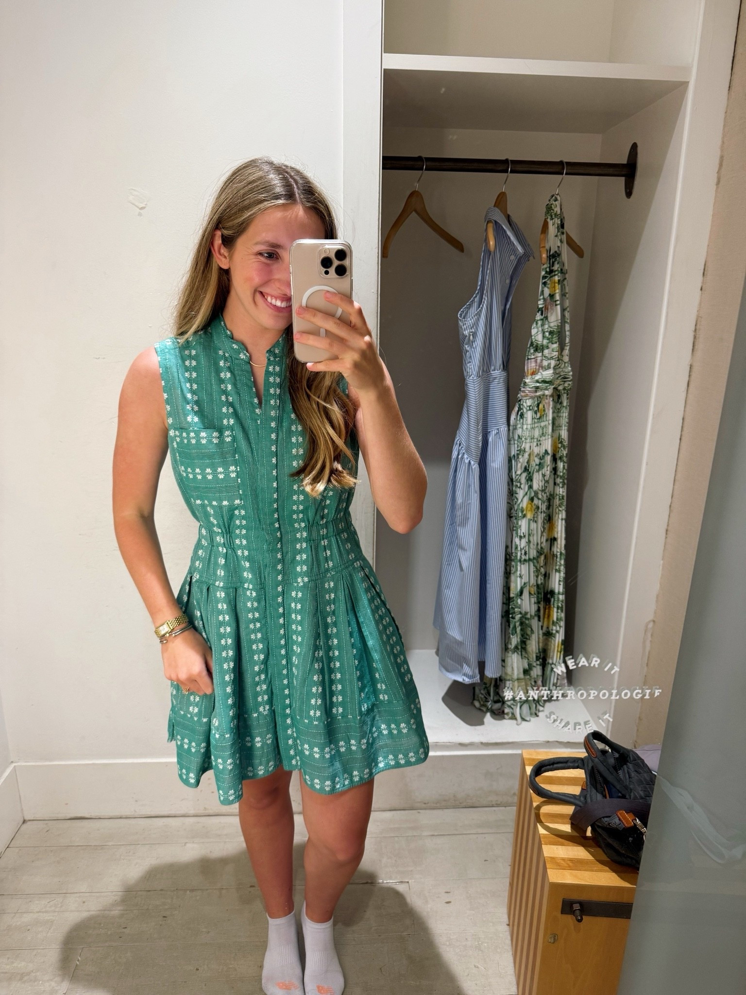 Popped into Anthropologie to try on some dresses and loved this one for summer - wearing a S

#LTKdayinmylife #LTKootd #LTKSeasonal