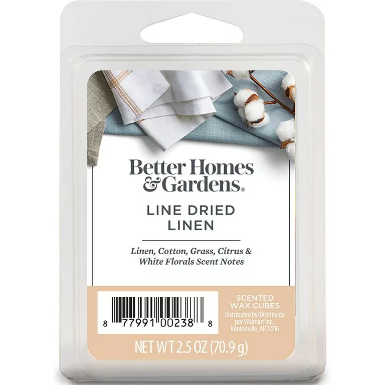 Line-Dried Linen Scented Wax Melts, Better Homes & Gardens, 2.5 oz (1-Pack) - Walmart.com | Walmart (US)