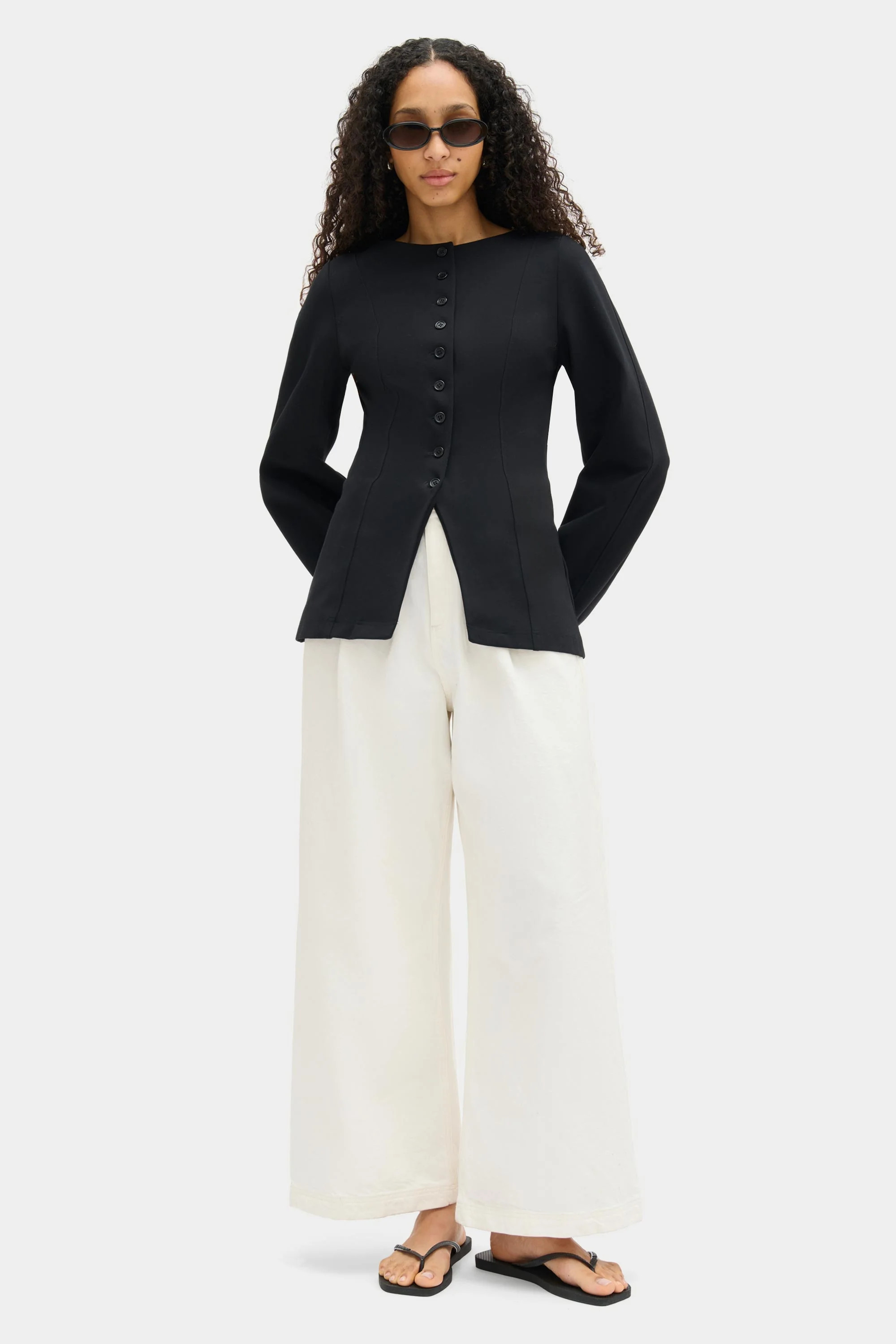 ALIGNE Ponte Waisted Cardigan - Black| Bonnie | ALIGNE UK & EU