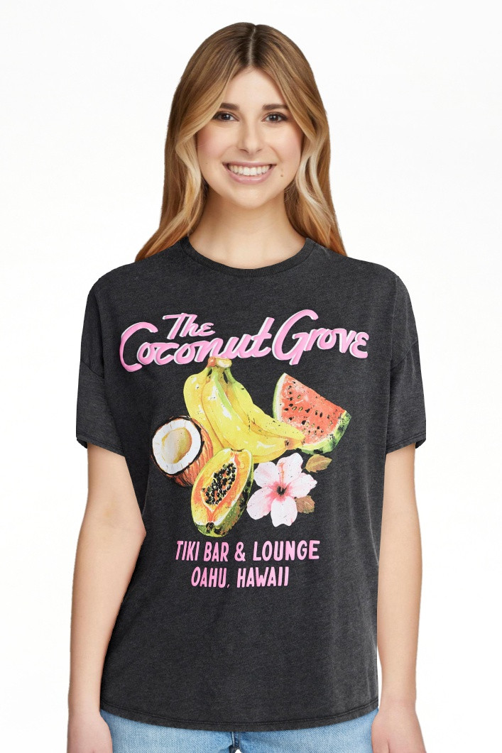 No Boundaries Washed Graphic Boyfriend Tee, Women's and Women's Plus | Walmart (US)