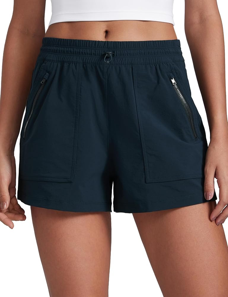 CRZ YOGA High Waisted Hiking Shorts for Women 3" - Water Resistant Cargo for Athletic Travel Outd... | Amazon (US)