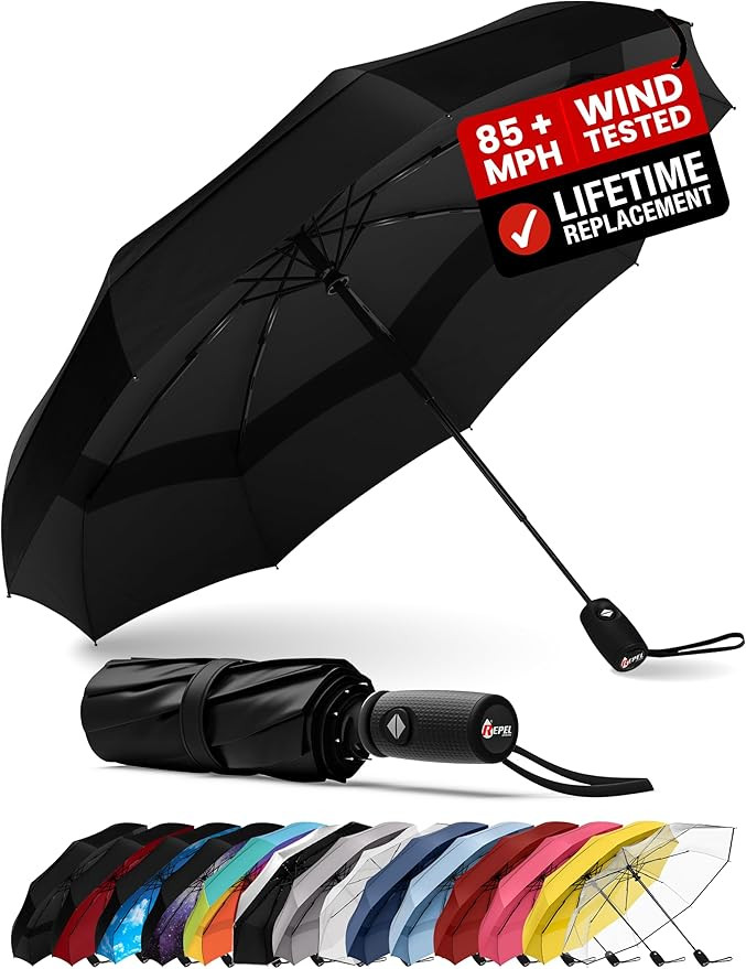 Windproof Travel Umbrella - Compact & Withstands Winds up to 85MPH , Strongest Premium Auto Foldi... | Amazon (US)