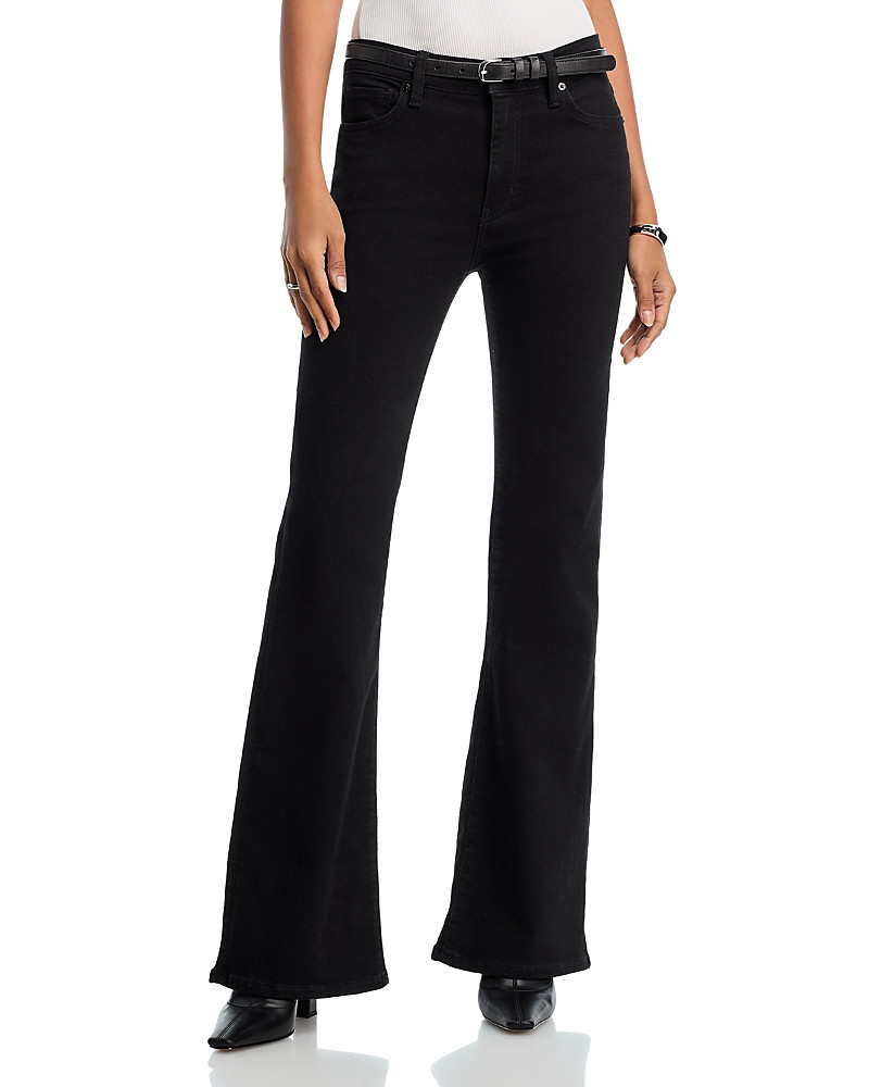 Frame The Icon High Rise Flare Leg Jeans in Black | Bloomingdale's (US)