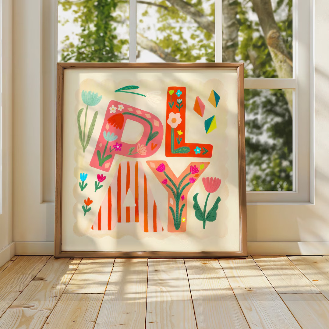 PLAY Print, Playroom Art, Kids Art Prints, Gallery Art Print, Cute Kids Art, Playroom, Kids Wall ... | Etsy (US)