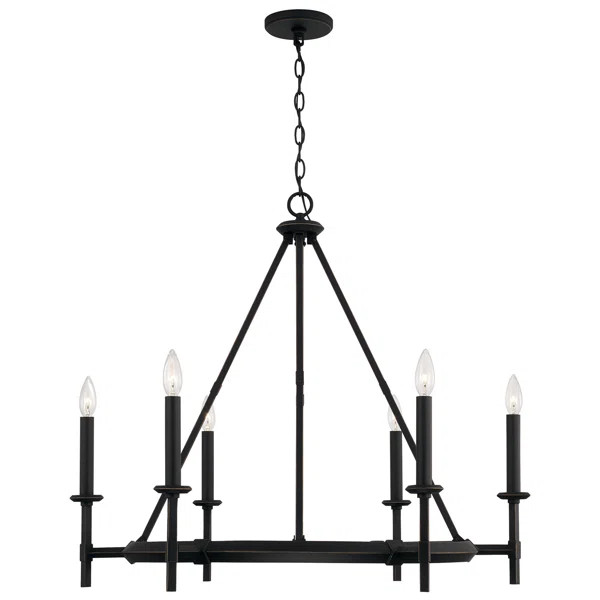 6 - Light Dimmable Wagon Wheel Chandelier | Wayfair North America