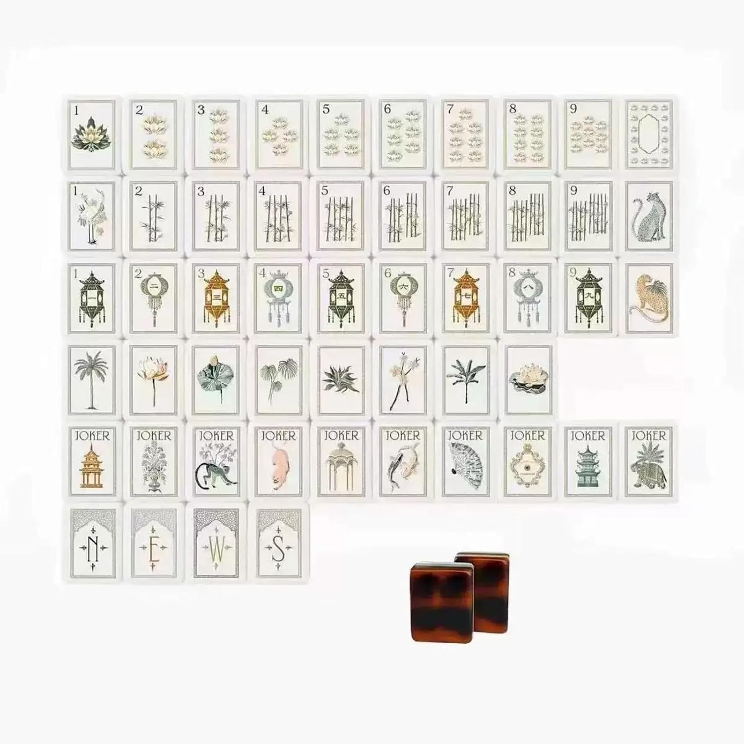 4-Layer Mahjong Set 160 Tiles - Premium Acrylic American Game with Dice & Bag(Black+Brown) | Amazon (US)