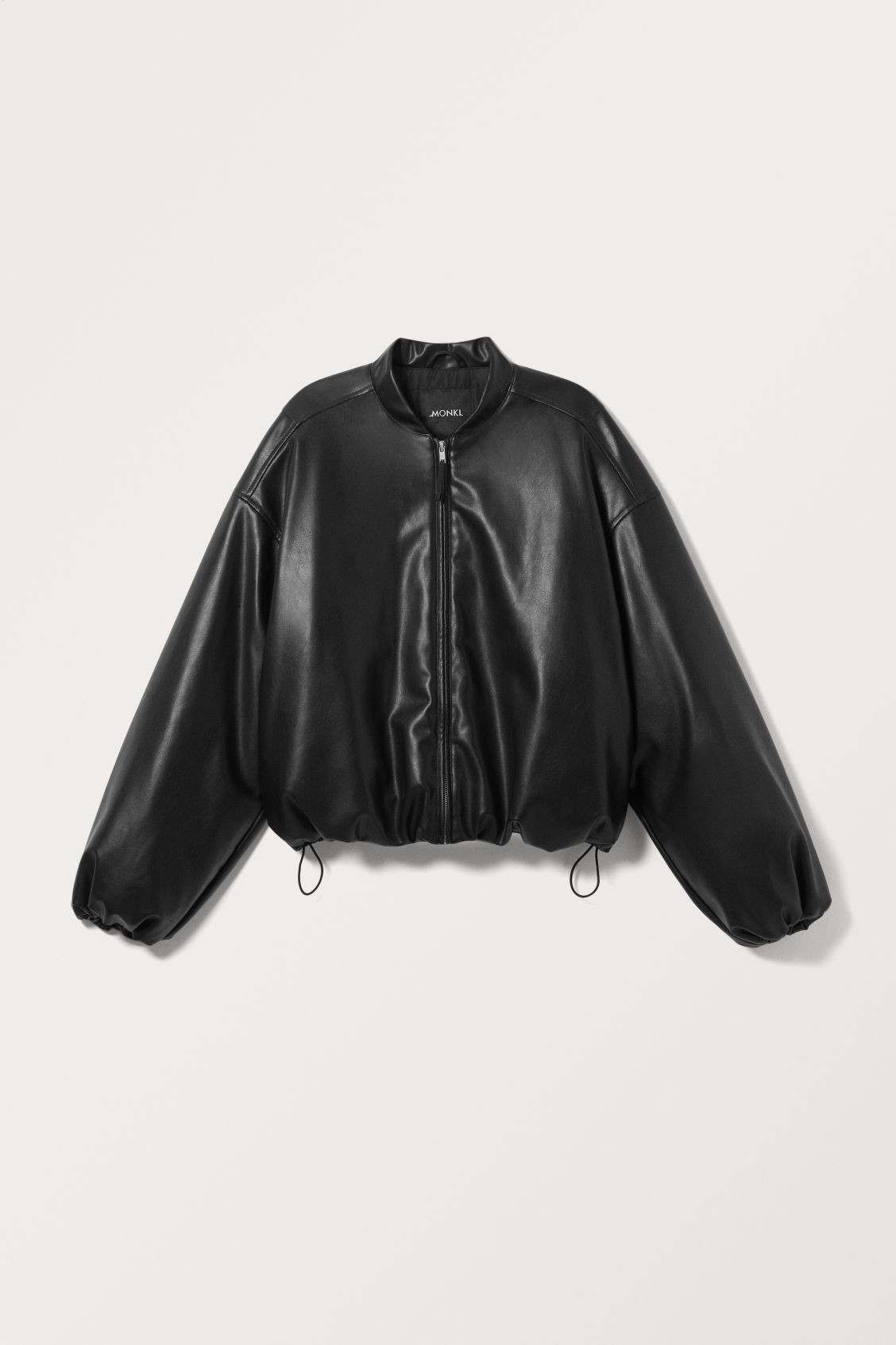 Faux Leather Bomber Jacket - Black | Monki